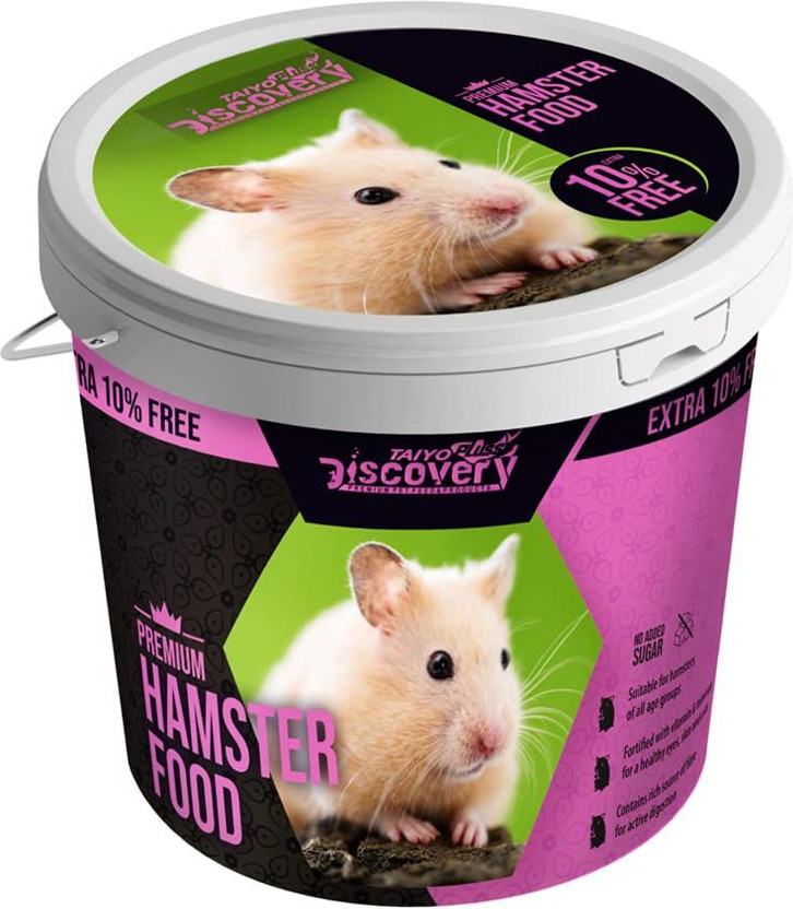 Taiyo Pluss Discovery Premium Hamster Food, 1.1 kg ( 1 kg + Extra 10% Free Inside ) Vegetable 1 kg Dry New Born, Young, Senior, Adult Hamster Food
