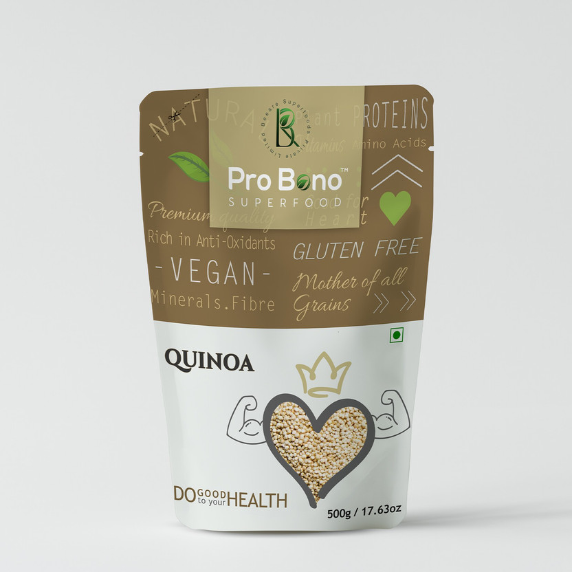 Beeare superfoods PROBONO QUINOA SEEDS WHITE-500g |for weight loss,High,healthy rich Diet Food Quinoa Seeds(500 g)