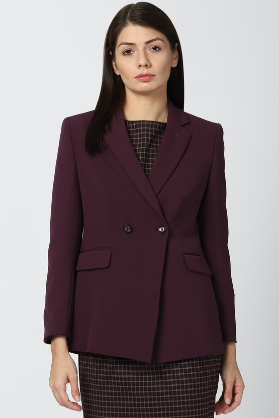 VAN HEUSEN Solid Double Breasted Formal 
