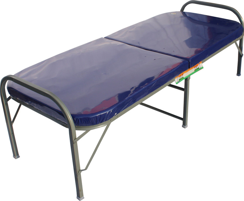 cauvery Metal Single Bed, 76 cm x 190 cm (2.49 ft x 6.23 ft)(Finish Color - BLUE,  (Mattress Included), Delivery Condition - Pre-assembled)