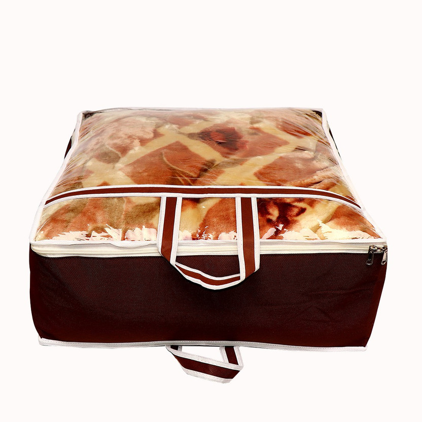PRAHAN INTERNATIONAL Non Woven Blanket Cover Bag With handle BC-002(Brown)