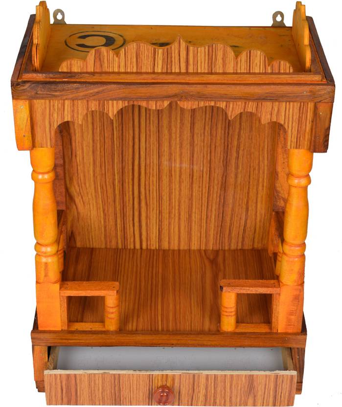 Quantech beautiful wooden Plywood Mandir for Pooja Home Decoration Wall