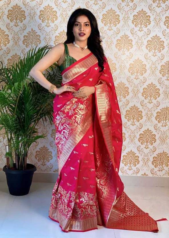 Buy PHEASANT Woven, Applique, Animal Print Banarasi Pure Silk, Art Silk Pink Sarees Online @ Best Price In India Buy PHEASANT Woven, Applique, Animal Print Banarasi Pure Silk, Art Silk Pink Sarees Online @ Best Price In India