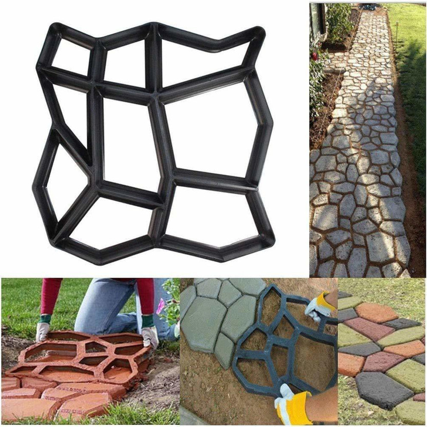 Hiki Ziki DIY Plastic Molded PavingMold Pathmate Maker Mould GardenStone WalkGardenToolKit Garden Tool Kit(1 Tools)