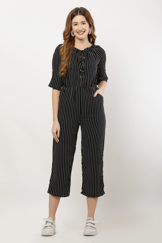 striped pant romper