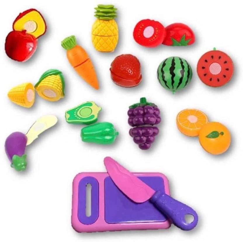 TOYZ 4 FUN Kitchen Kids Play Cutting Fruits, Pretend Food Playset for