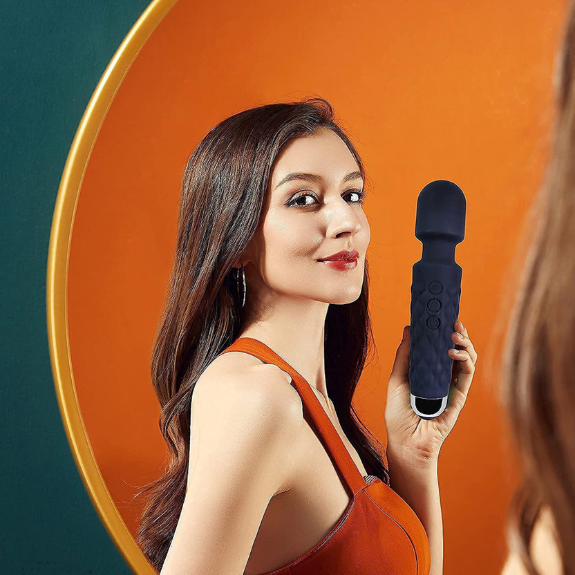 RBS Rechargeable Electric Vibrator Massage For Woman & Men Magic Quiet & Waterproof - 20 Patterns & 8 Speeds Massager(Black)