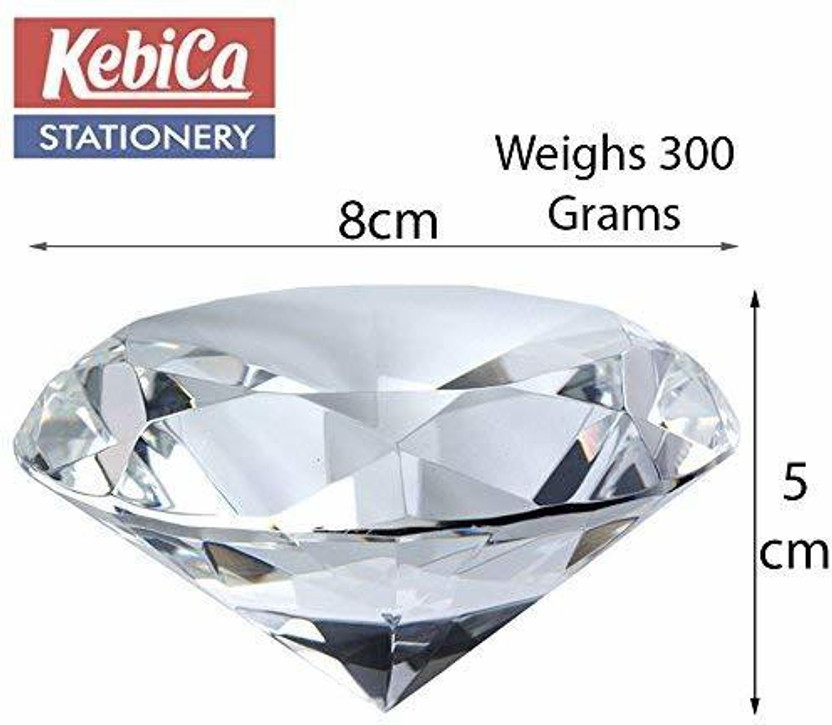 Kebica Diamond Paper weight For Study Table Organizer & Valentine Wedding Crystal Faceted Cut Paper Weights  with Smooth(Set Of 1, Transparent)