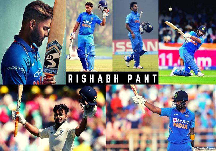 Rishabh Pant Cricket Player Collage Poster 01 (18inchx12inch ...