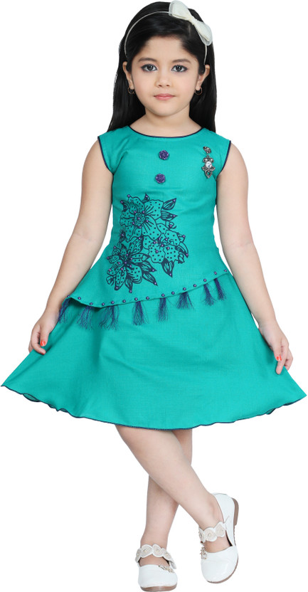 Girls Midi/Knee Length Casual Dress 