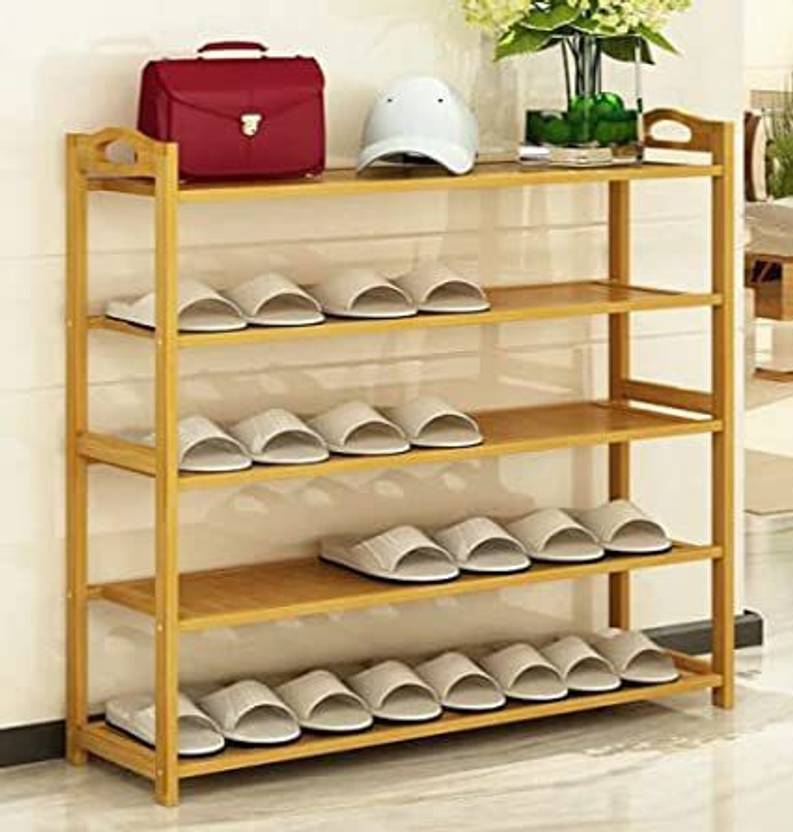 Flipkart Perfect Homes Studio 5 Shelf Multipurpose Bamboo Shoe Rack
