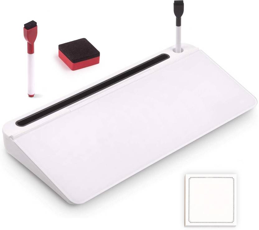 TurtleGrip 2 Compartments Glass Desktop Whiteboard Dry Erase Board Computer