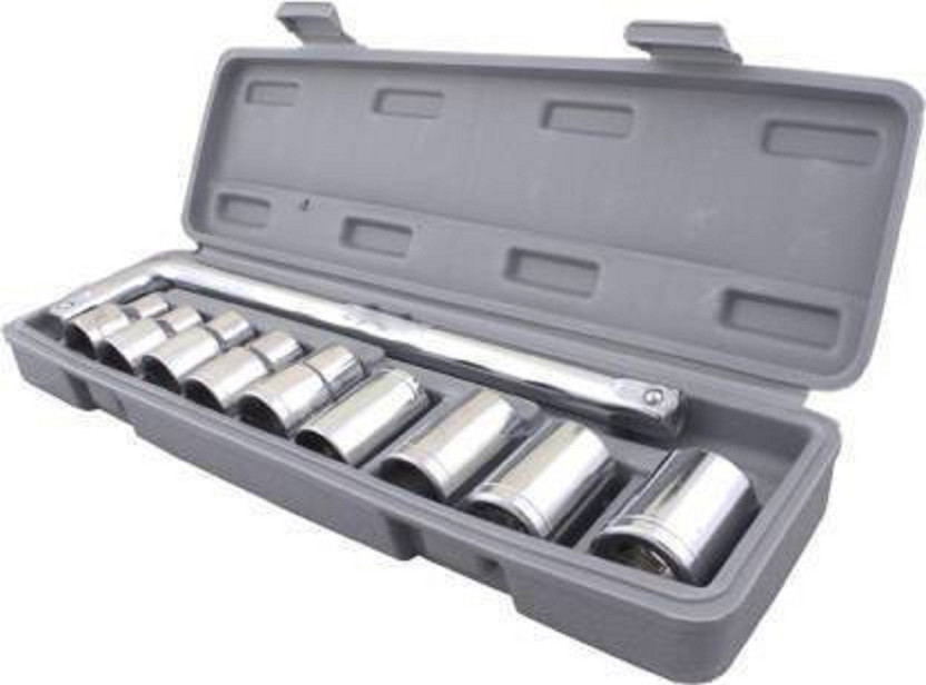 KHALIFA AND BADSHAH 10 Pcs Precision Sleeve Wrench(8,10,11,12,13,14,17,19,21,27 mm) Socket Set Socket Set(Pack of 1)