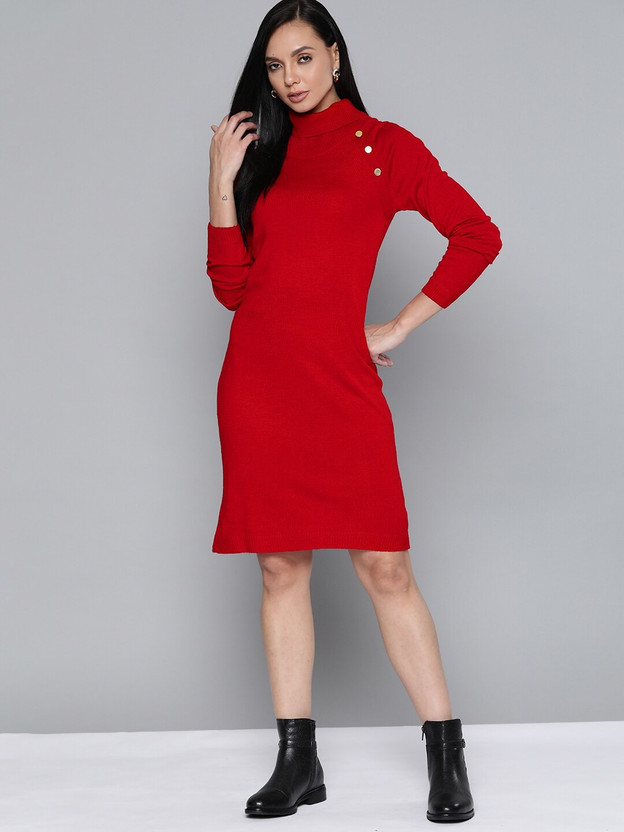 CHEMISTRY Women Sweater Red Dress - Buy 