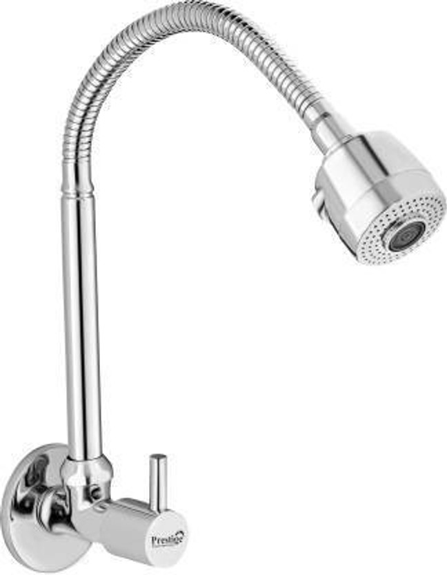 Prestige Turbo Flexible Sinkcock With Spout Rain Spray And Wall flange Pillar Tap Faucet(Wall Mount Installation Type)