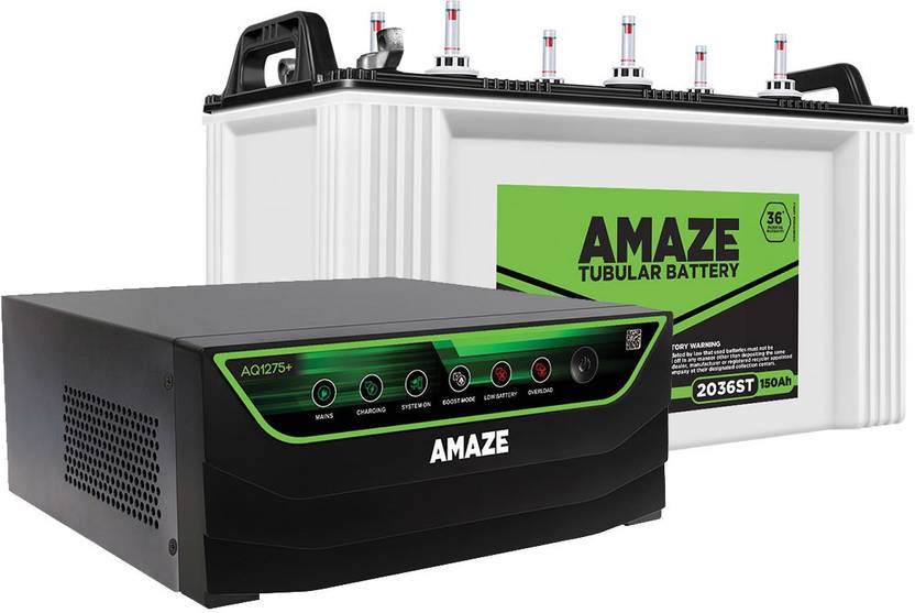 AMAZE 2036ST+ AQ 1275+Square Wave Inverter Tubular Inverter Battery