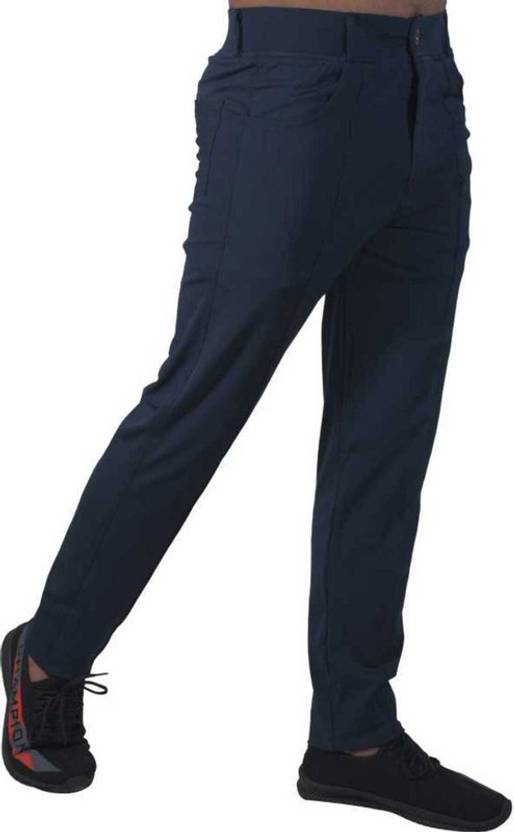 NETFLIPS Solid Men Blue Track Pants Buy NETFLIPS Solid Men Blue Track