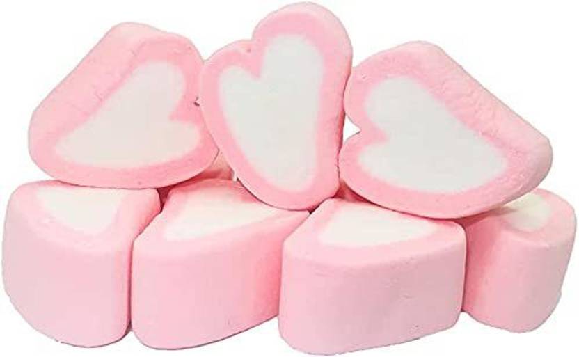 CHATOKDE Heart Shape Marshmallows 100 Veg Assorted Fruit Flavours 50