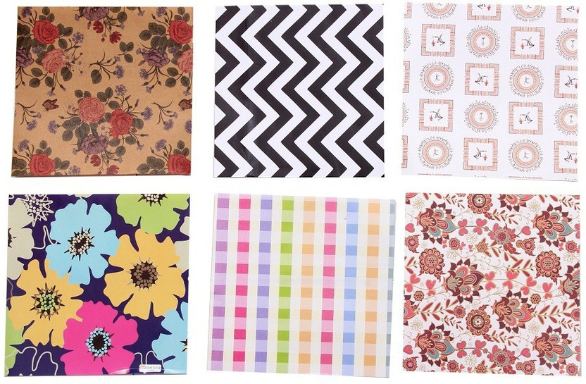 NOZOMI 6X6-INCH-CRAFT-PAPER-SET1-60-PC unrule 6*6 100 gsm Craft paper(Set of 1, Multicolors)