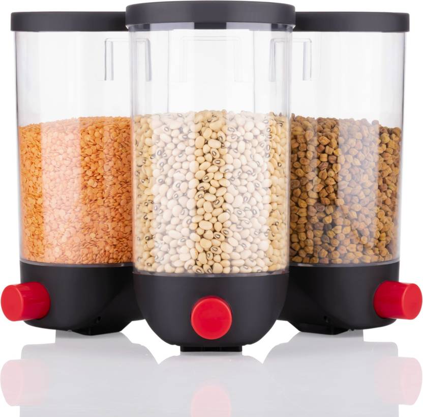 KitchMax Airtight Push Up Button Storage Container Wall Mount Kitchen