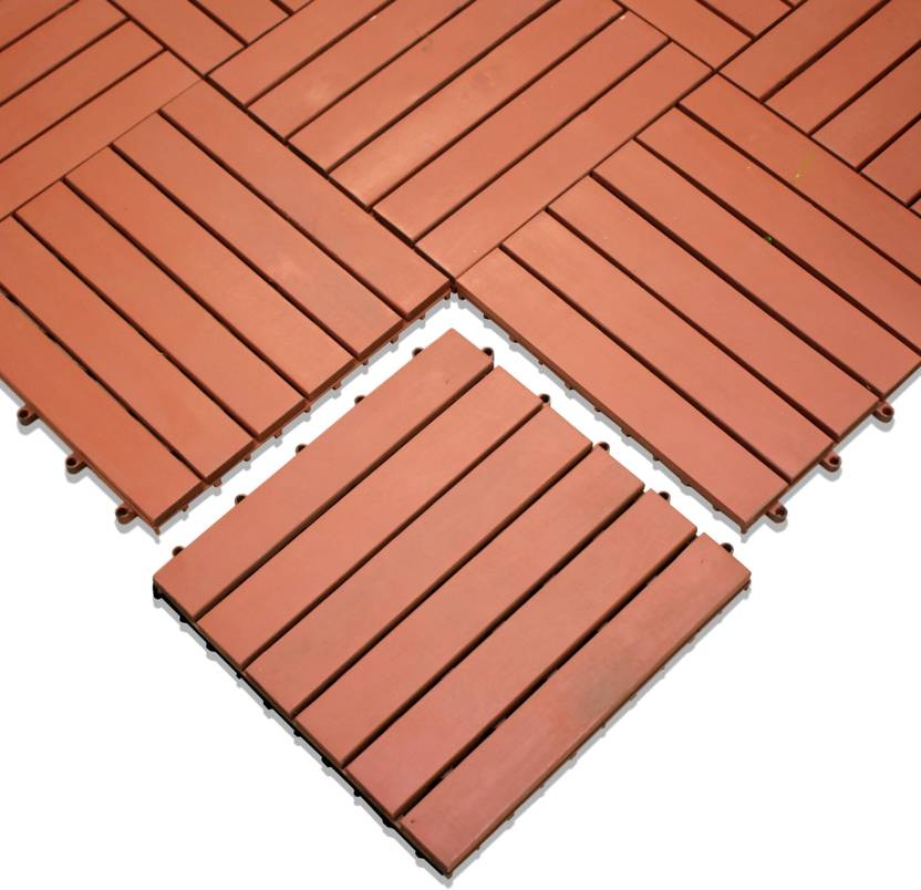 dekorr Solid Wooden Interlocking Flooring Tile by Aavana Greens Pack