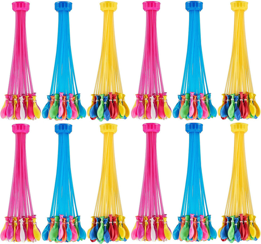 Aseenaa Solid Water Balloons Holi for Kids Boys and Girls, Twelve Bunches (444 Balloons) Magic Balloon(Multicolor, Pack of 4)
