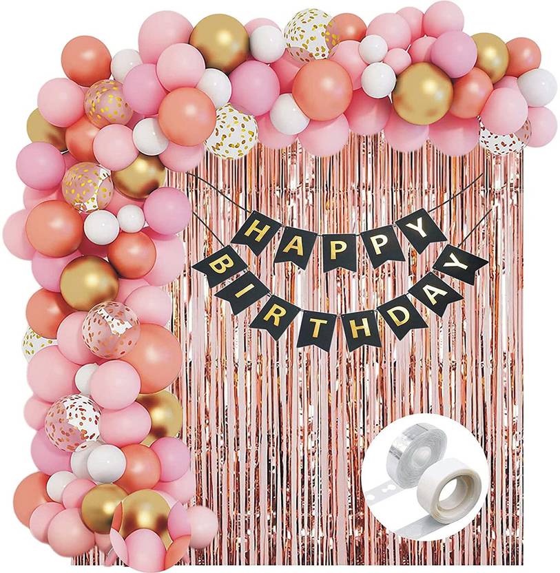 Devdrishti Products Happy Birthday Decoration Items Kit For Girls 50 Pc