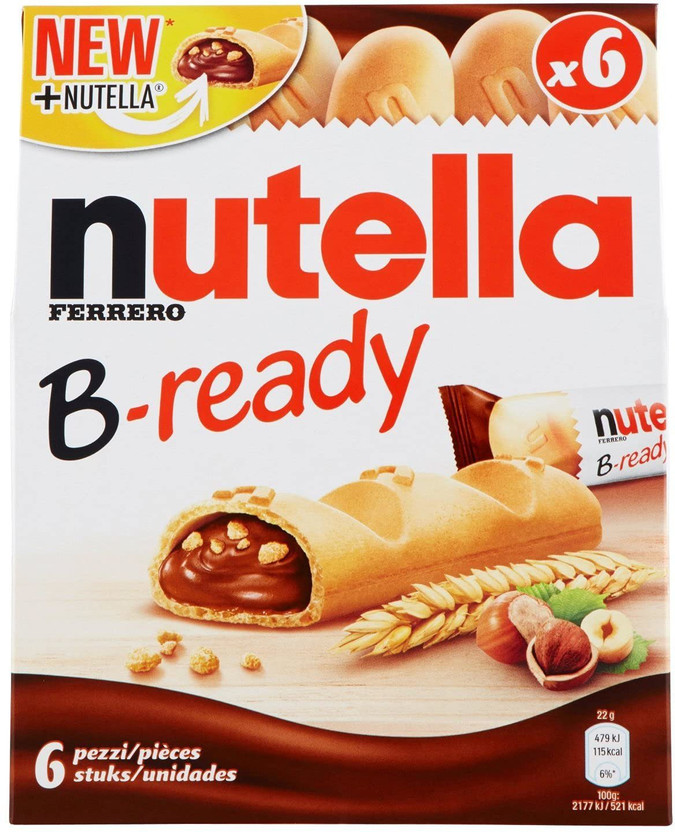 nutella Ferrero Hazelnut Spread B - ready (IMPORTED) Cream Filled Biscuit(6 x 22 g)