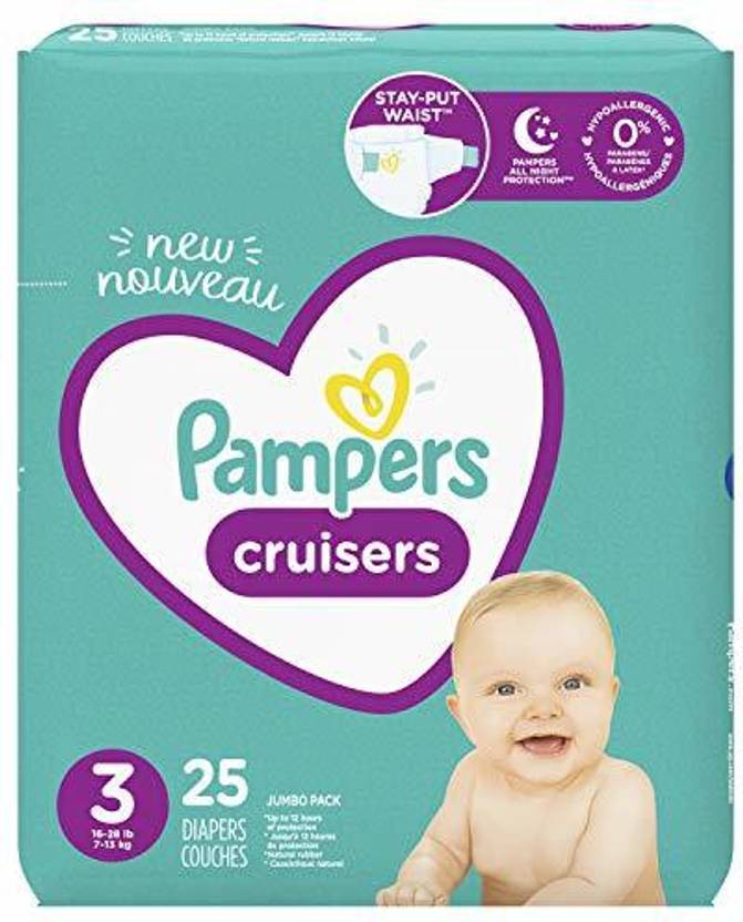 Pampers Cruisers Diapers Size 3 25 Count - S - M - Buy 0 Pampers Tape