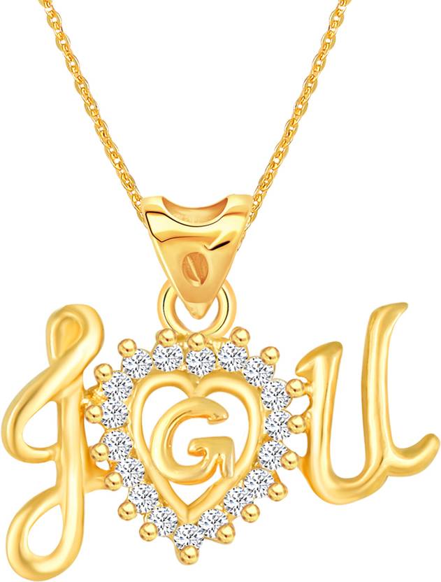 Meenaz Alphabet G Pendant Initial Letter Locket Chain Couple Lovers Girls Women Stylish Cubic Zirconia Diamond Crystal Gold Plated Plated Metal Brass Copper Alloy Necklace Price In India Buy Meenaz Alphabet G