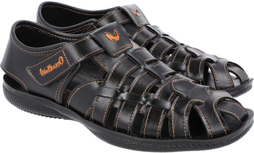 Buy WALKAROO Men Black Sandals 