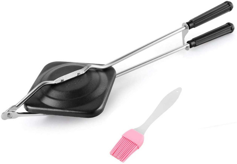 Brittneymart Plain Toaster with Silicone Brush Toast Sandwich Maker(Black)