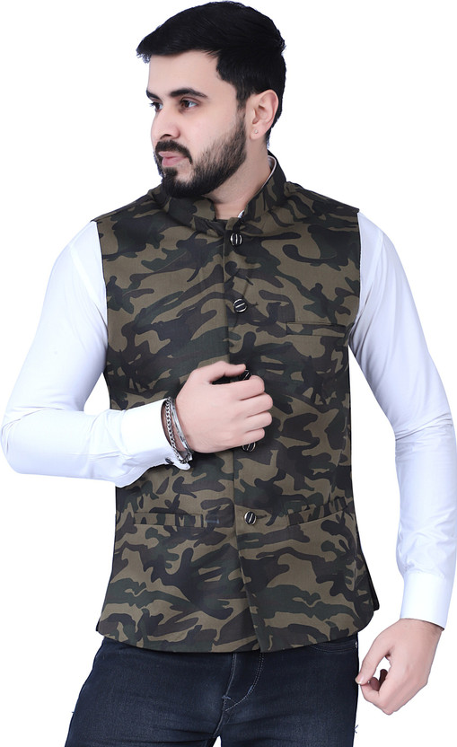 GUANNVI Sleeveless Printed Men Jacket 