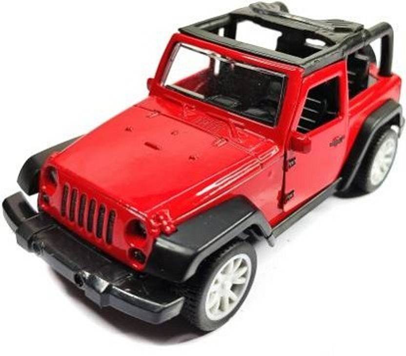 jeniry Pull Back Die Cast Jeeps with Rubber Wheels & Door Opening for