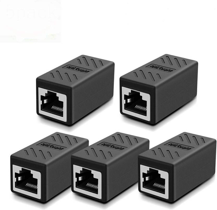 Sadow Pack of 5 Shielded RJ45 Cable LAN Jointer Adapter Plug for Cat7 Cat6 Lan Adapter