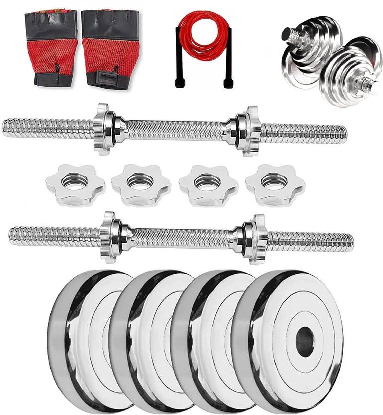 HACKERX Home Gym Set Steel Dumbbell Set Steel Dumbbell Plates 2.5kgx4