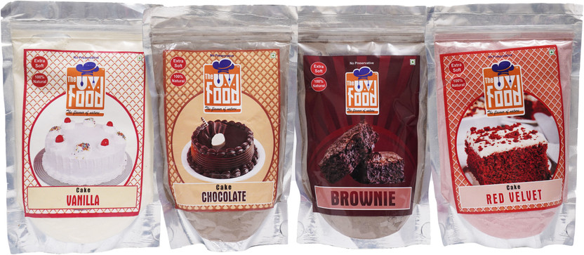 The UV Food Mega Cake Combo - Vanilla, Chocolate, Brownie, Red Velvet (Instant Mix & Premix) 1120 g(Pack of 4)
