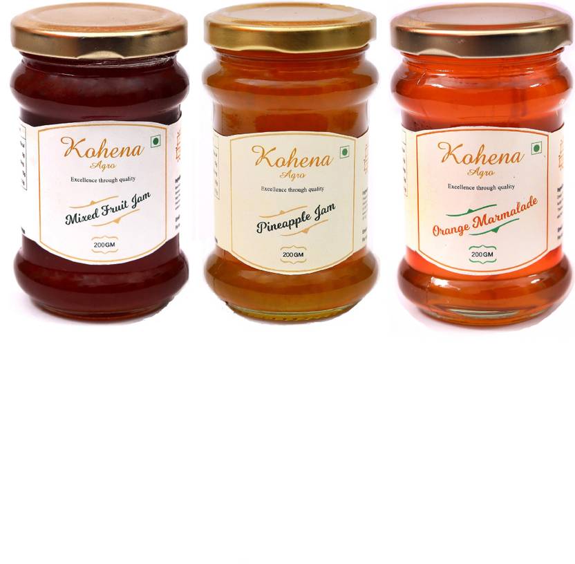 Kohena AGRO Jam Combo (Mixed Fruit + Pineapple + Orange Marmalade