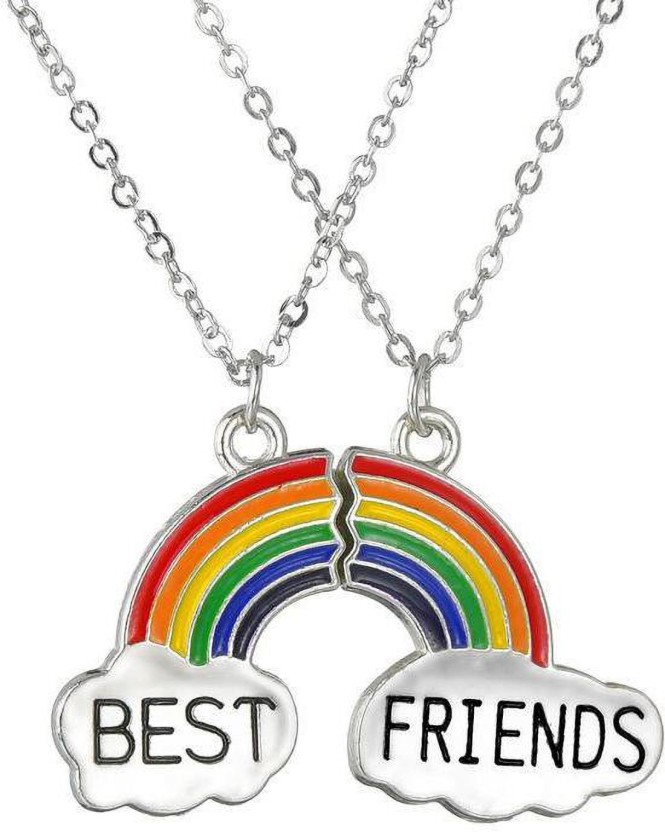 best friends rainbow necklace