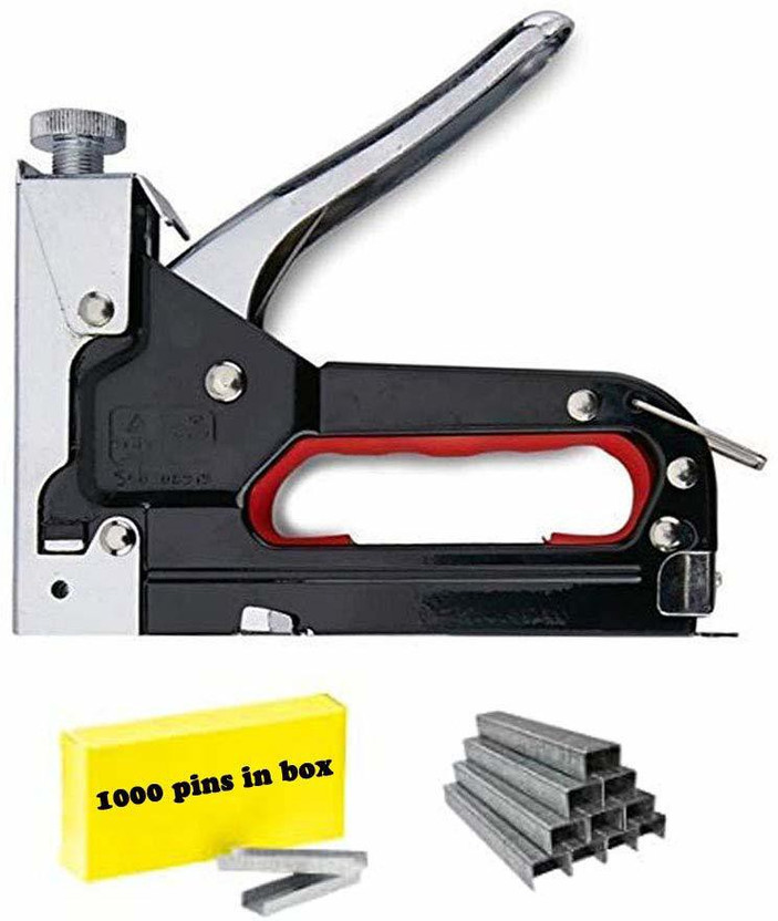 ALMURAT ALMURAT Manual 3 in 1 Stapler Gun with Staple Pins , Furniture Stapling Tool Staple Gun Tacker with 1100 Staple Nails Ideal for Woodworking Stapler Gun(Multicolor)(Set of 1, Black) - Flipkart Deal