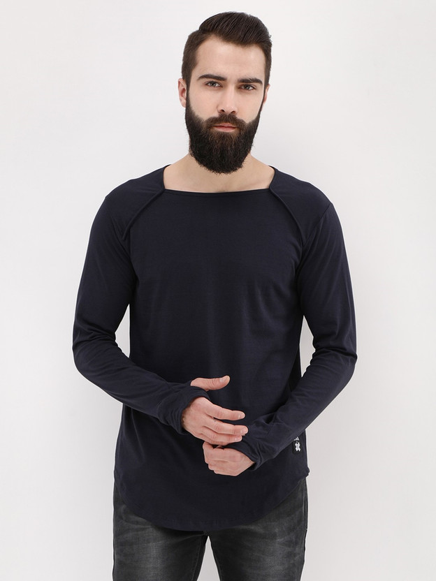 Square neck black t shirt clearance
