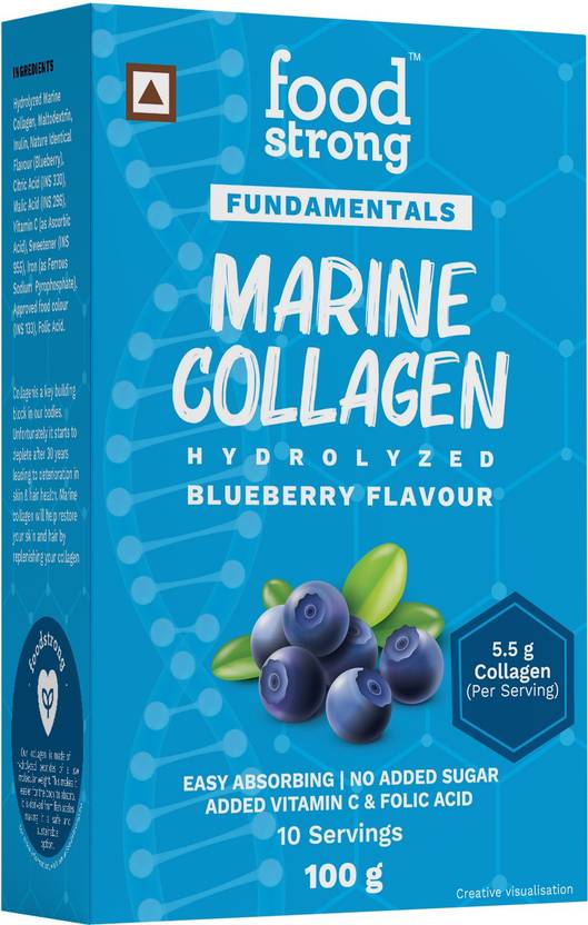 foodstrong Hydrolyzed Marine Collagen Powder With Vit C Iron & Folic