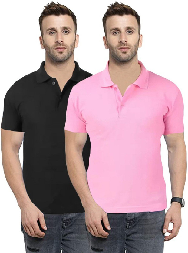 Mens black and pink polo shirts Clearance