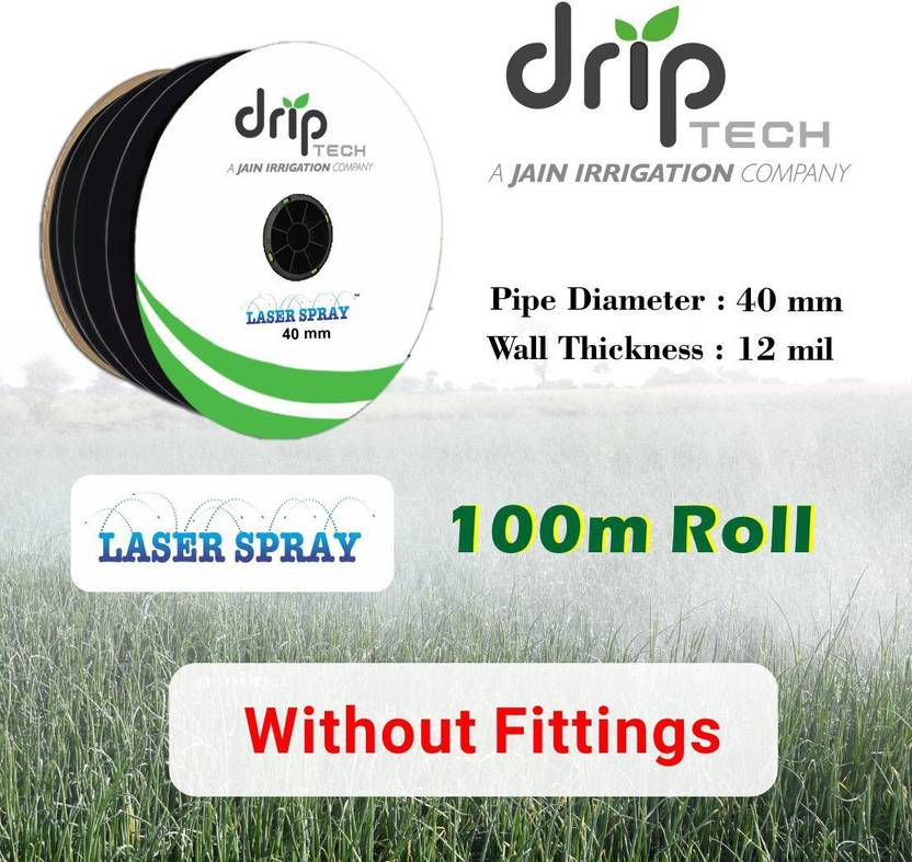 Driptech India Laser Spray, 40MM Rainpipe, 100M roll without fittings