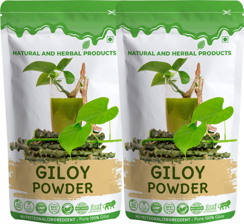 NATURAL AND HERBAL PRODUCTS Giloy Powder for Diabetes | Face | Weight Loss | Hair | Eating | Drink | Fever(2 x 100 g)