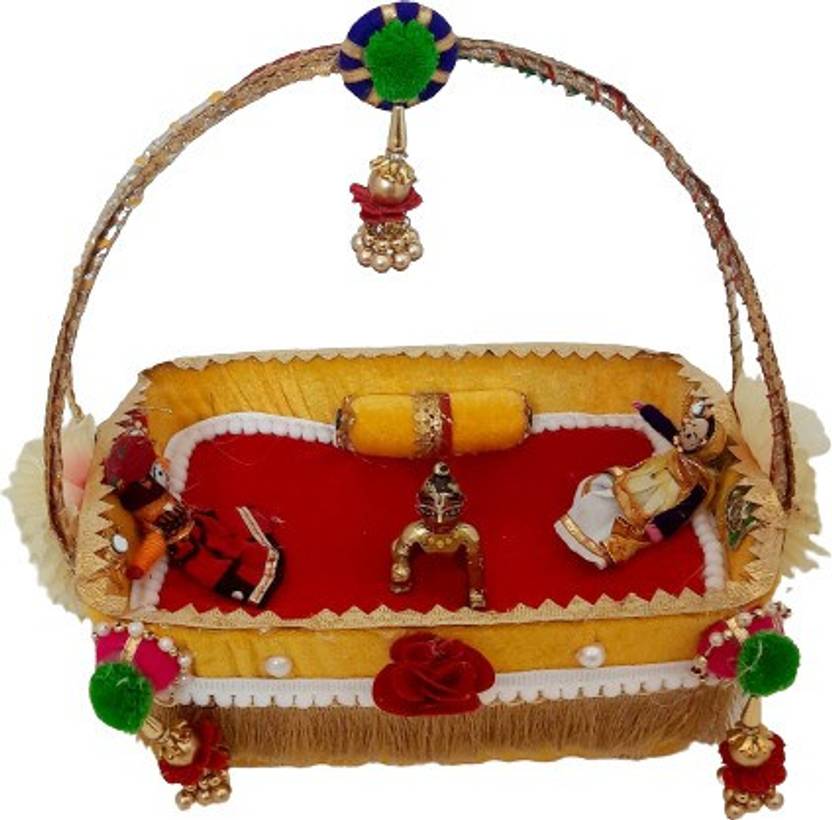 Kanha Laddu Gopal COUPLE PUPPET Basket/Palky/Jhula Size Large 5 to 6