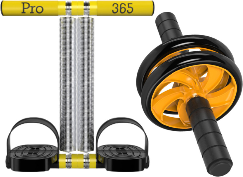 PRO365 AB Roller Wheel for Men & Women With Tummy Trimmer for Belly Fat Combo Home Gym Ab Exerciser(Black)