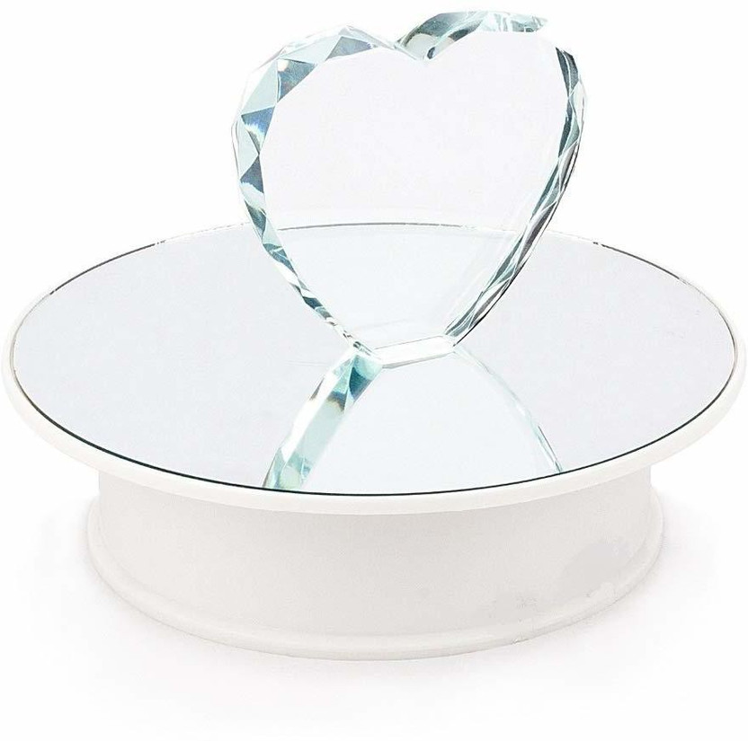 Stela NA-200 3 Speed Electric Motorized Turntable Mini Rotating Mirror Display Stand Decorative Showpiece  -  14 cm(Ceramic, White)
