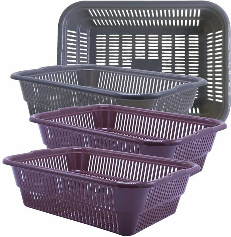 Morvi Plastic Prime Natasha 1822 Bartan Tokra/Utensil Basket, 4 Pc