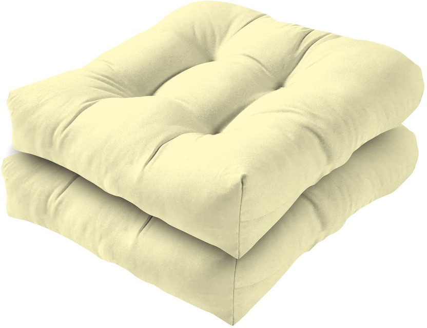 Softlife Microfibre Floor Cushion Pack of 2 Solid Seat Patio Cushion Pillow For Chair, Balcony, Meditation, Outdoor, 50 x 50 cm(Beige)